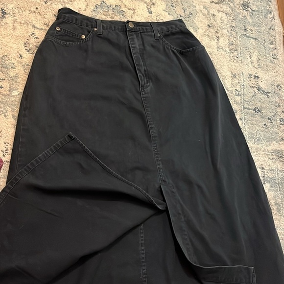 Vintage 100% Cotton Forenza Black Midi / Maxi Pencil Skirt - Picture 4 of 9